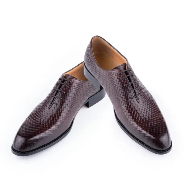 Luxury Genuine Leather Men Oxford Casual Business Office Comfortable Formal Lace Up Pointed Toe Dress Wedding Shoes_vogvips.com