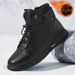 Winter Men's Shoes With Fleece Lining For Warmth, High-top Boots With Side Zipper Design, Slip-resistant, Thickened Cotton Shoes,_vogvips.com