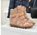 Women's Round Toe Short Boots 7cm Height Increase Genuine Leather High Top Shoes Breathable Mesh Inner Brown Apricot White Casual_vogvips.com