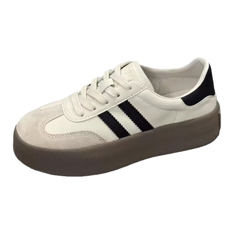 Versatile Women's Shoes, Thick Soled White Shoes For Spring And Summer, Trendy Casual Sports Board Shoes, Vintage Forrest Gump Shoes-White_vogvips.com