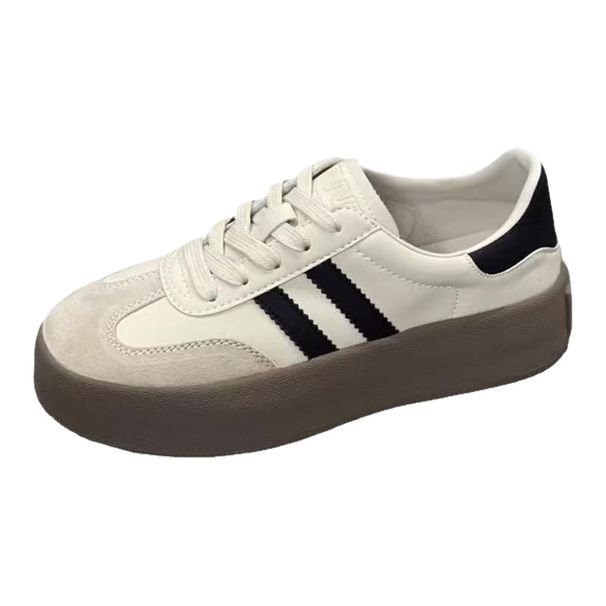 Versatile Women's Shoes, Thick Soled White Shoes For Spring And Summer, Trendy Casual Sports Board Shoes, Vintage Forrest Gump Shoes-White_vogvips.com