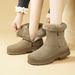 Snow Boots For Women, Winter Women's Shoes With Thick Wool And Sheep Fur, Integrated Women's Boots, Soft Leather Short Boots_vogvips.com