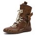 Women Boxing Boots Boxing Shoes~2025 New Genuine Leather Inner Height Increase 5Cm Western Cowboy Slimming Work Short Boots For Women_vogvips.com