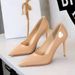 Elegant Pointed-Toe High Heel Pumps For Women - Ultra Shiny Patent Leather With Metallic Accents, Perfect For Parties & Evening Events_vogvips.com