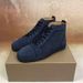 CL Men's High Top Red Sole Shoes Sea Cucumber Starry Rivet Genuine Leather Breathable Casual Trendy Sneakers European_vogvips.com