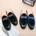 Men Backless Slip-On Business For Casual Half-Slip British Style Leather Closed-Toe Breathable Small Slippers Young_vogvips.com