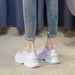 Women's Ultra Light Thick Soled Flat Shoes Canvas Sports Shoes Low Top Lace Up Loafers_vogvips.com
