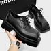 Cleanfit Derby Square Toe Men's 2024 New British Style Thick Sole Height Increasing Wedding Groom Shoes_vogvips.com