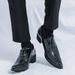 New Fashion Men's High Heel Pointed Toe Golden Business Leather Shoes Lace-up Nightclub Fashion Show Trend European And American Men's Shoes_vogvips.com