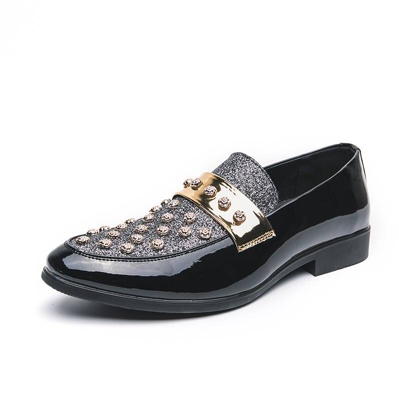 New Fashion Trendy Men's Shoes, Personalized Rivet Dress, Loafers, British Style, Lazy Fashion Nightclub Banquet Dress, Leather Shoes_vogvips.com