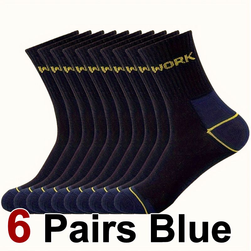 6/12 Pairs High-Quality Men Business Odor Proof Mid Tube Sweat Absorbing Breathable All Season Sports Leisure Socks_vogvips.com