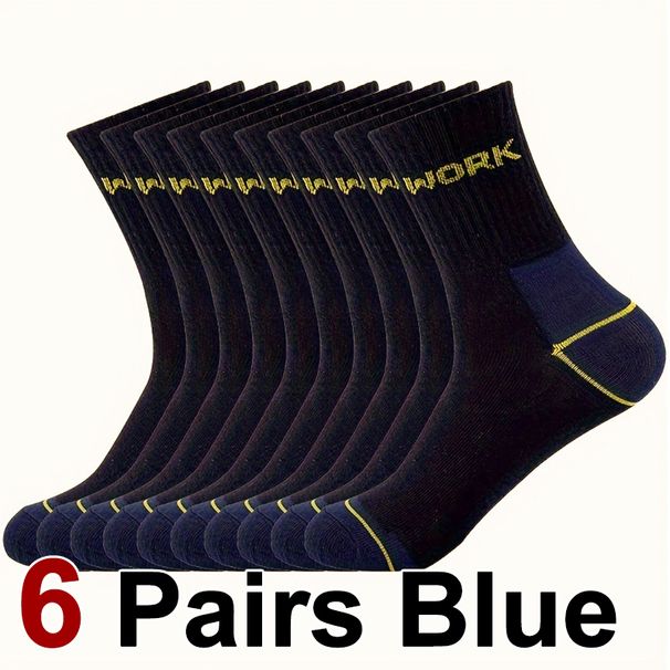 6/12 Pairs High-Quality Men Business Odor Proof Mid Tube Sweat Absorbing Breathable All Season Sports Leisure Socks_vogvips.com