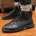 Large-Sized Trendy Martin Boots For Men, British Men's Boots, High-Top Men's Casual Leather Boots_vogvips.com