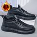 2024 Winter New Men's Casual Leather Lined Sneakers Korean Style Trendy Sports Thick Sole Non-Slip Warm Cotton Shoes_vogvips.com