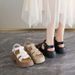 Soft Women' French Retro Round Toe, Oft Ole, 2026 New Model, Lip-on Color-blocked Leather Hoe, Hallow Ingle_vogvips.com