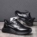 Spring New Genuine Leather Sneakers Casual Dad Trendy Top Layer Cowhide Thick Sole Men's Shoes_vogvips.com