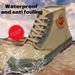 Simple Men's Shoes, Canvas Work Shoes For Construction Sites, Durable Farm Shoes, Rubber-soled Yellow Sneakers, Outdoor Casual Sports Shoes_vogvips.com