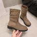 Brown Western Cowboy For Women 2024 Autumn Winter New Niche Design Pleated Short Martin Boots_vogvips.com