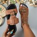 Women’s Shoes Summer New Square Buckle Comfortable Flat Large Size Sandals For Women_vogvips.com