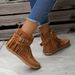 Autumn Winter New Tassel Short Flat Hidden Heel Suede Student Single Boots Casual Fashion Versatile Women's Shoes_vogvips.com