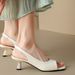 French Style Simple Open Back Peep Toe High Heels Elegant Slimming Mid Heel Stiletto Sandals For Women Summer 2024 New_vogvips.com
