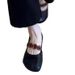 Unique Retro Round-toe Women's For Spring/summer 2025, Versatile With Buttons And Elastic Straps, Shallow Soft Leather_vogvips.com