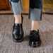 Women's Shoes Retro Thick Soled Chunky Heeled Leather Shoes Bowknot Tassel Loafers Slip On Lazy Round Toed Single Shoes For Women_vogvips.com