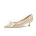 Korean Style Fashion Pointed Toe Shallow Mouth High Heels Sequin Single Thin Heel Rhinestone Women's Shoes Comfortable_vogvips.com