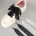 Shoe Accessories personality fashion canvas shoes leather shoes black white camel elastic shoelaces_vogvips.com