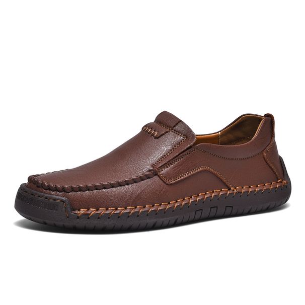 Cross-border Foreign Trade Plus-size Leather Shoes, Men's Genuine Leather Breathable Business Casual Shoes, Men's Loafers, Soft-soled Driving Shoes_vogvips.com