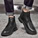 Height Increasing Martin Boots Men's High Top Tooling Boots Men's Leather Boots Trendy Black Boots_vogvips.com