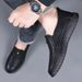Large Size Soft Leather Men's Cowhide Sole Versatile Slip-On Casual Summer Breathable Driving Shoes_vogvips.com