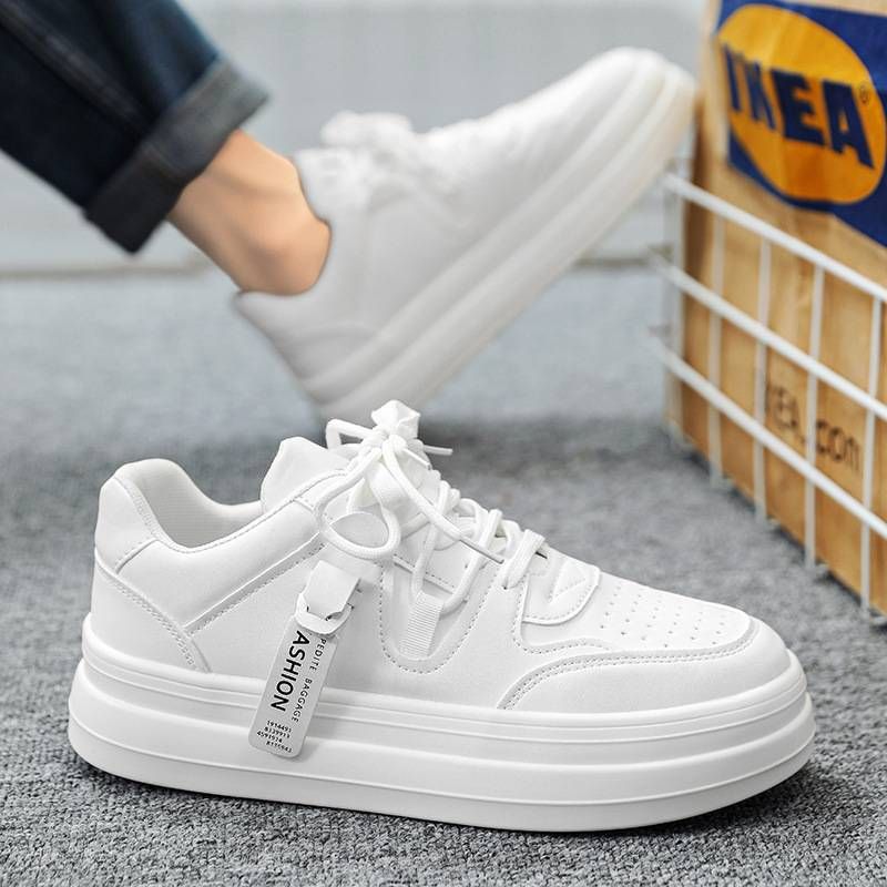 Men’s Shoes autumn new thick soled shoes men's Korean version all match height increase white shoes fluorescent green men's trendy shoes_vogvips.com