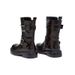 Versatile Black Leather Short Boots For Women In Autumn And Winter With Metal Buckle And Low Heel, Japanese Salt Retro Short Boots_vogvips.com