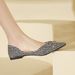 Cameido Flats For Women Spring Pointed Toe Loafer Kiltie Bow Checkered Pattern Crystal Shoes_vogvips.com