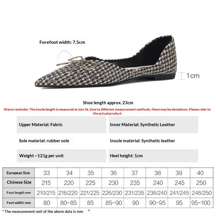 Cameido Flats For Women Spring Pointed Toe Loafer Kiltie Bow Checkered Pattern Crystal Shoes_vogvips.com