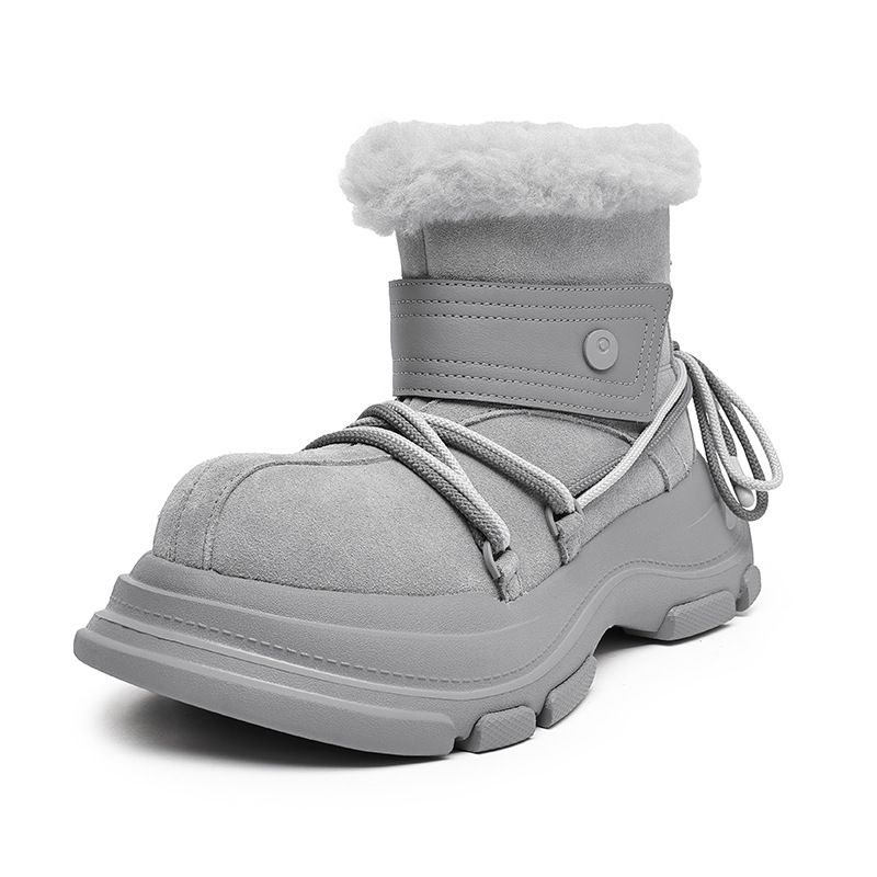 Buffny Winter Snow Boots For Men & Women - Waterproof Slip-Resistant Suede Mid-Calf Boots With Faux Fur Lining, Platform Sole & 3-5cm Heel_vogvips.com