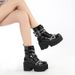 2023 New Chunky Heel Platform Thick Sole Martin Autumn Winter Waterproof Side Zipper Large Size Short Boots_vogvips.com