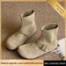 Artistic Retro Style Slim Autumn Winter New Suede Mary Jane Shoes Short Flat Versatile Outdoor Sock Boots_vogvips.com