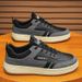 Men's Casual Sneakers Breathable Round-Toe Low-Top Shoes With Rubber Sole For Comfort And Style Casual Sneakers Trendy Shoes_vogvips.com