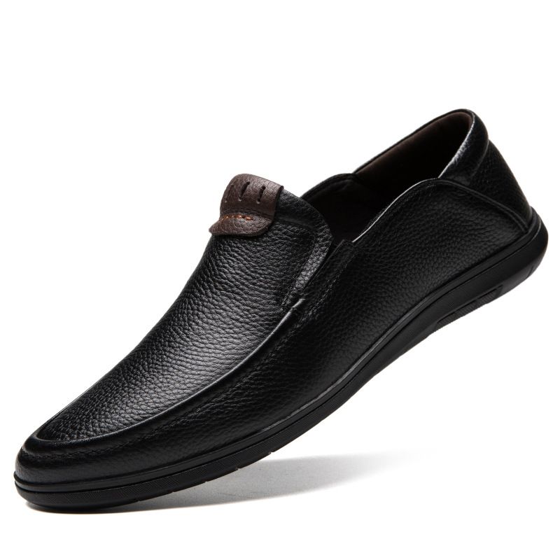Men's Casual Leather Shoes, Casual Lace-up Leather Shoes, Platform Soft Leather Men's Shoes_vogvips.com