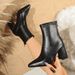 2025 Autumn New Women's Short High Pointed Toe Chunky Heel Elegant Stretch Slim Boots Wholesale_vogvips.com