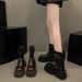Zhao Zhaoyi Same Martin For Women, Autumn And Winter Fleece-Lined Western With Belt Buckle, British Style Mid-Calf_vogvips.com