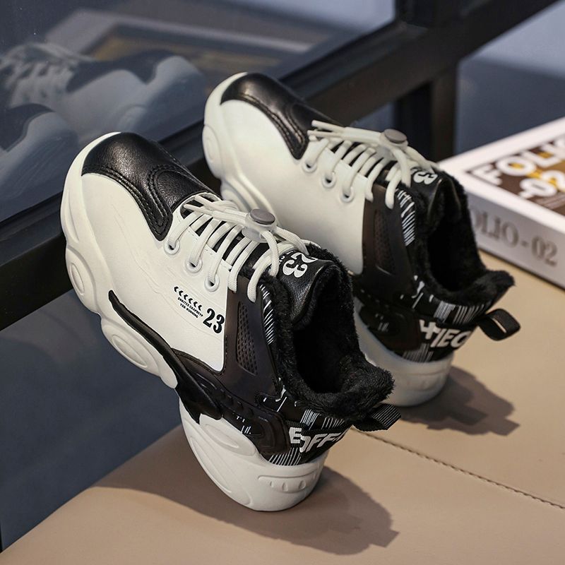 Leather Sneakers Casual Shoes Thick-sole Boys' And Girls' Shoes Big Children's Fashion Shoes Four Seasons_vogvips.com