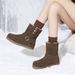 Cameido Women's two-way wear snow boots, Birkenstock snow boots with belt buckles for the winter of 2024 flat and short boots._vogvips.com