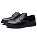 Euro Step Brogue Top Layer Cowhide Business Formal British Carved Men's Leather Lace-up Breathable Trendy Oxford Shoes_vogvips.com