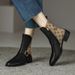 Women's Shoes Thick Heel Short Boots Retro Chelsea Boots Medium Heel Fashion Boots Slim Boots Drop Shipping_vogvips.com