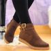 2022 Autumn Winter New Plus Size Women's Shoes Belt Low Heel Solid Color Buckle Casual Short Martin Boots_vogvips.com