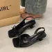 Free Delivery Fashion High Butterfly Dew Sandals Square Toe Slim Heels Women's Shoes_vogvips.com