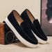 SHLIANG Men's Suede Leather Loafers Classic Brown Loafers Man Walking Shoes Casual Slip-On Driving Shoes For Men X0001_vogvips.com